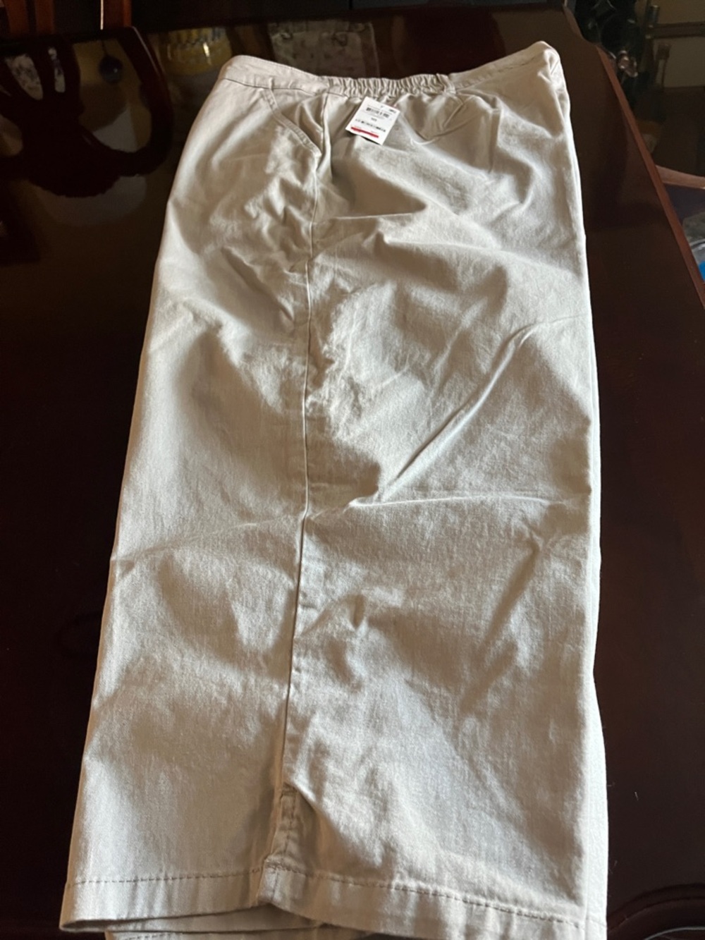 Karen Scott Light Beige Casual Cotton Capri pants
